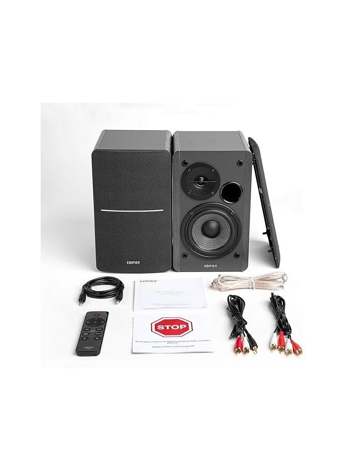 EDIFIER - Edifier R1280DBs Active Bluetooth Bookshelf Speakers - Optical Input - 2.0 Wireless Studio Monitor Speaker - 42W RMS with Subwoofer Line Out - Black - Image 1