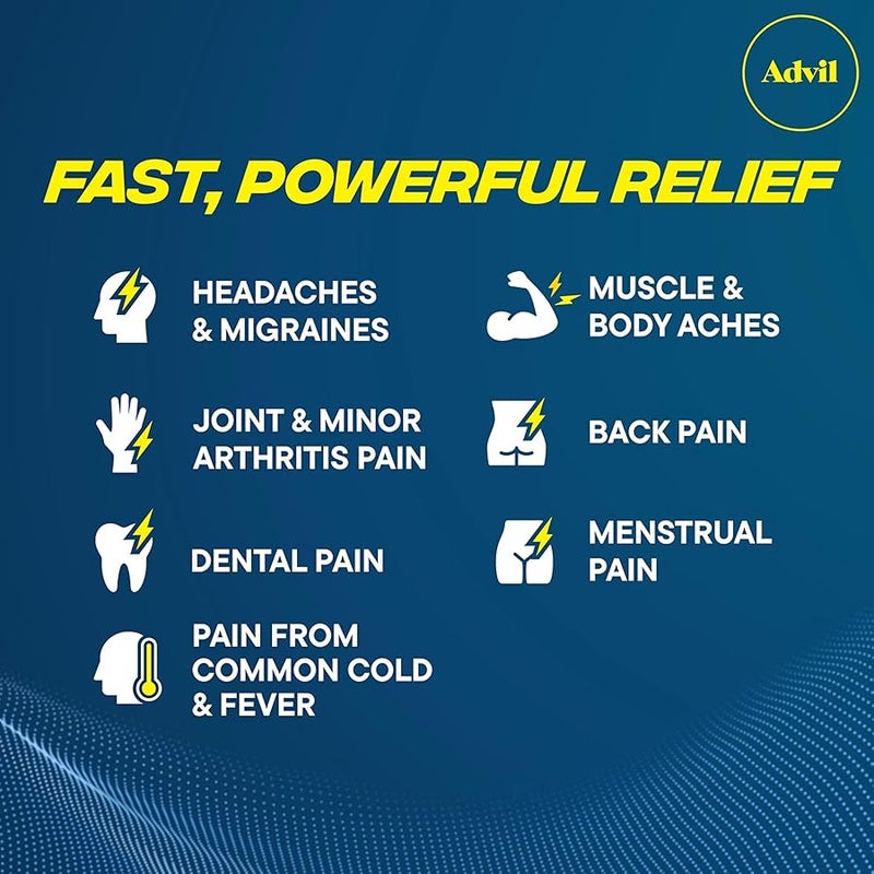 Advil Ibuprofen Coated Caplets Pain Reliever and Fever Reducer 200 Milligram 24Ct - Image 2
