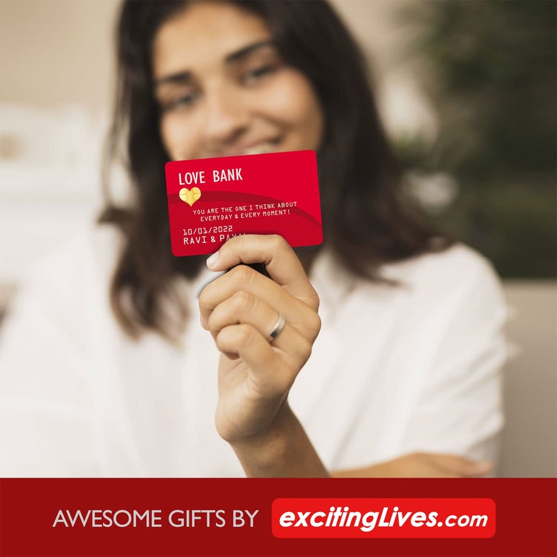 exciting Lives بطاقة ائتمان مخصصة - هدية لعيد الحب، عيد الميلاد، الزفاف، الذكرى السنوية - للزوج، الزوجة، الصديق، الصديقة - 8.5 × 5.3 سم - Image 4