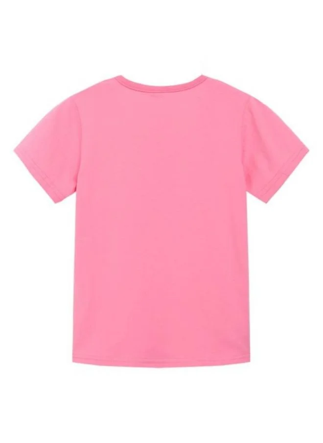 يونيكي Pink Printed Short Sleeve Crew Neck T-Shirt