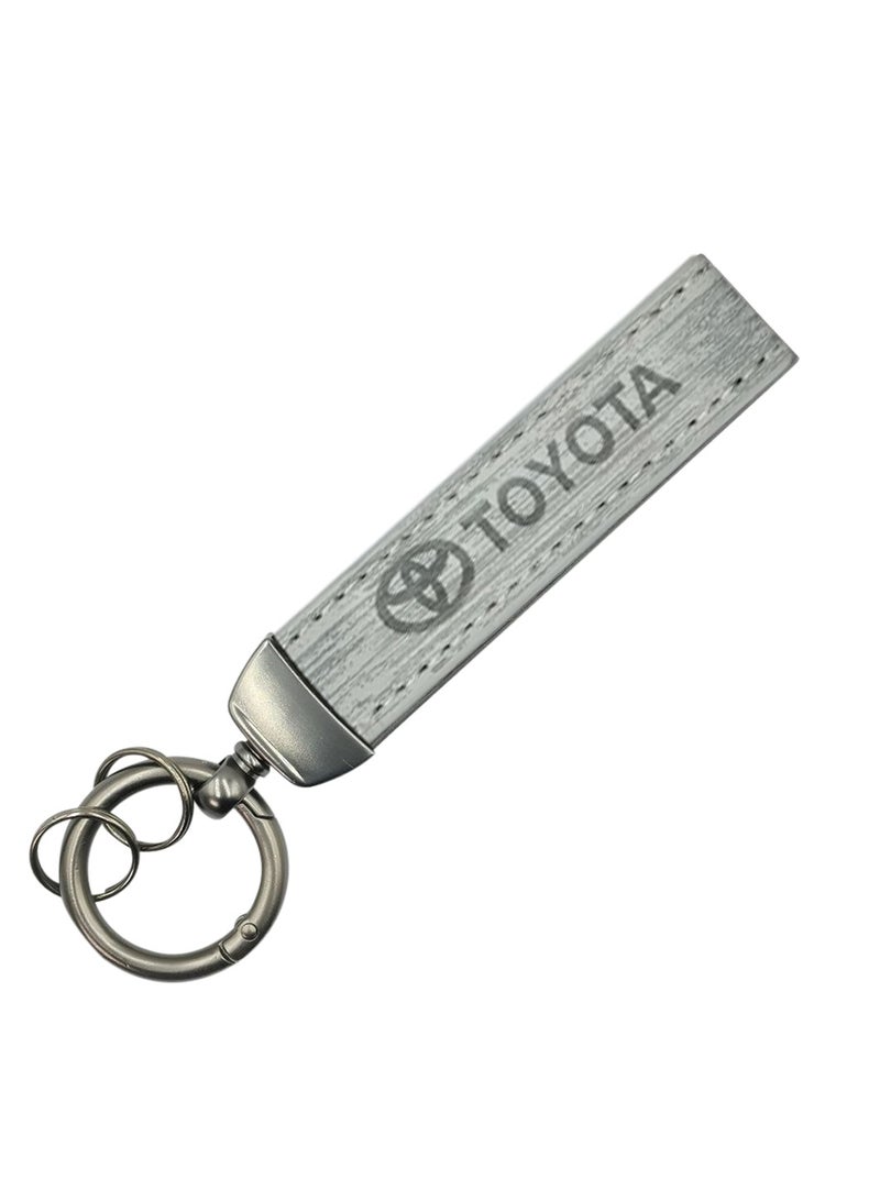 TOYOTA Luxury Keychain - Carbon Fiber and Leather, Durable 360° Swivel Design - Image 2
