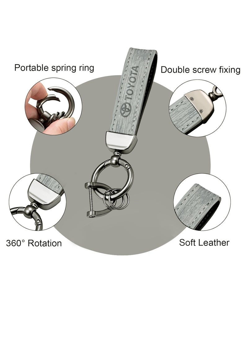 TOYOTA Luxury Keychain - Carbon Fiber and Leather, Durable 360° Swivel Design - Image 5