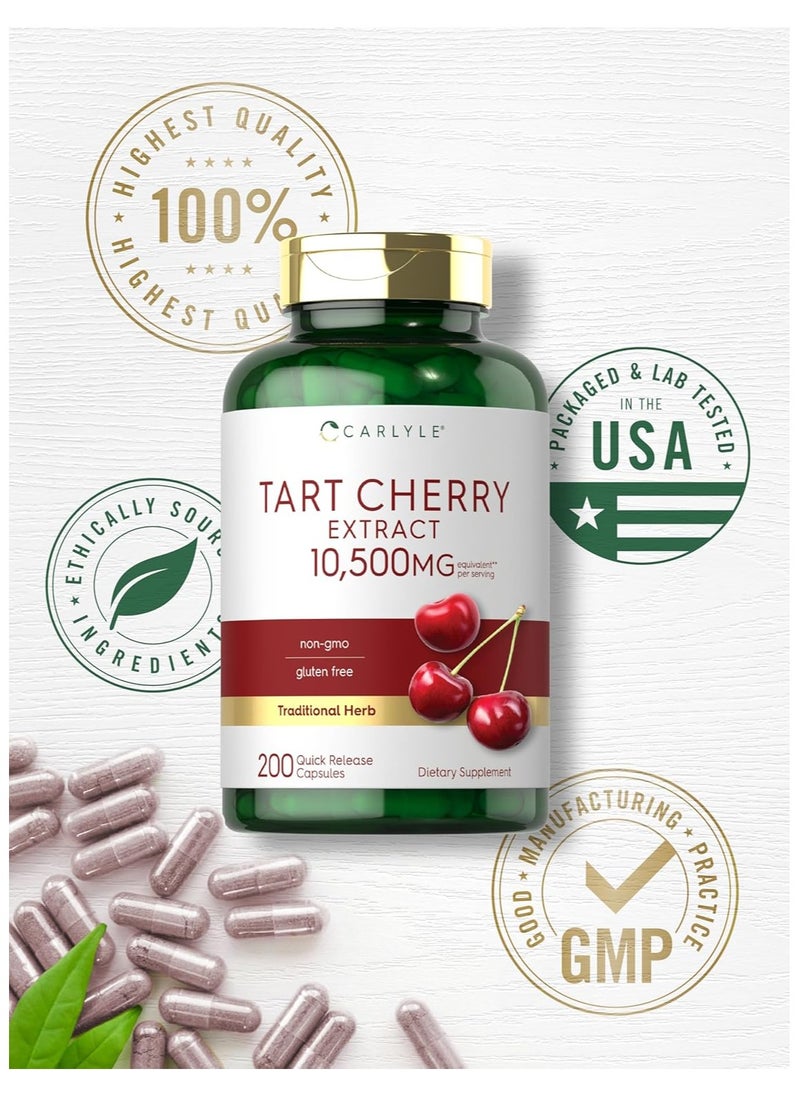 CARLYLE - Tart Cherry Extract Traditional Herb, 200 Quick Release Capsules - Image 1