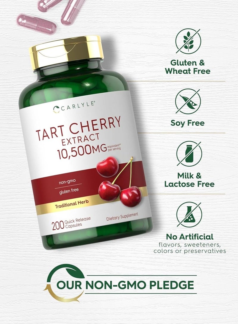 Carlyle Tart Cherry Extract Traditional Herb, 200 Quick Release Capsules - Image 5