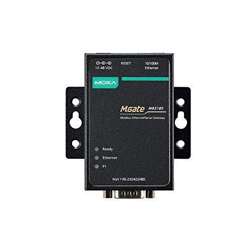 Moxa MGate MB3180: 1 Port RS-232/422/485 Modbus TCP to Serial Communication Gateway - Image 2