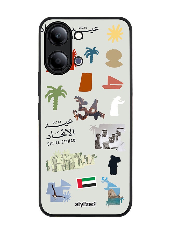 Stylizedd For vivo Y21 / Y11 Case,Slim fit Camera Protection, Shockproof Thin Phone cover  - Eid Al Etihad 54 National Day Light Grey - Image 1