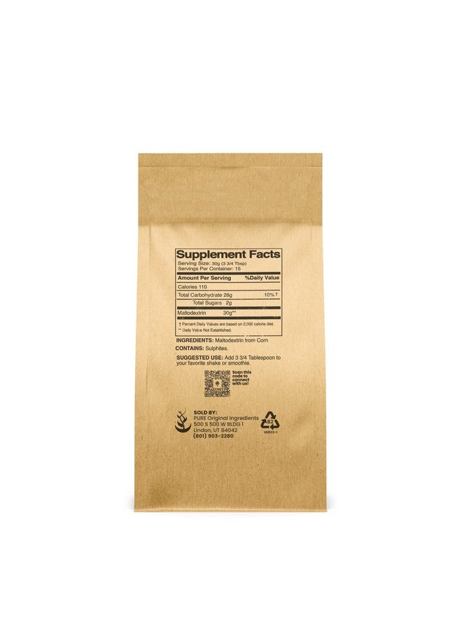 PURE ORIGINAL INGREDIENTS Pure Original Ingredients Maltodextrin (1 lb) Binder & Thickener, Unflavored, No Additives - Image 2