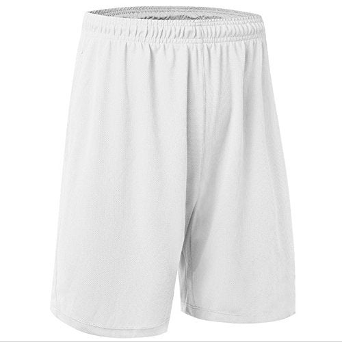TopTie Big Boys Youth Soccer Short, 8 Inches Running Shorts with Pockets-White-L/ 14-16 - Image 4
