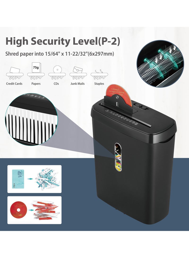 XiuWoo Durable Home Office Paper Shredder CD & Credit Card Shredder 11L Capacity Electric File Strip Level 2 Confidential 8 Sheets  - P-2 Security Level - Image 2