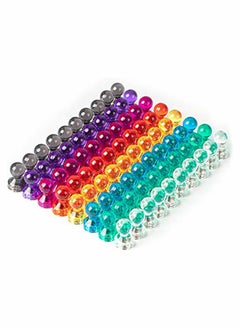 SYOSI Push Pin Magnets Fridge Magnets Colorful and Practical 80 Pack 8 Assorted Color Magnets Multi Use Premium Brushed Nickel for Fridge Whiteboard Dry Erase Board in Home, Kitchen and Office  - Image 1