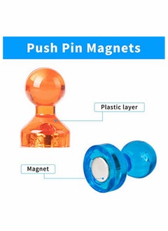 SYOSI Push Pin Magnets Fridge Magnets Colorful and Practical 80 Pack 8 Assorted Color Magnets Multi Use Premium Brushed Nickel for Fridge Whiteboard Dry Erase Board in Home, Kitchen and Office  - Image 3