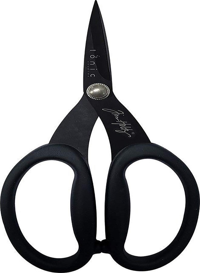Tonic Studios Tim Holtz 817 Kushgrip Non Stick Micro Serrated Snips, 7", Black - Image 5