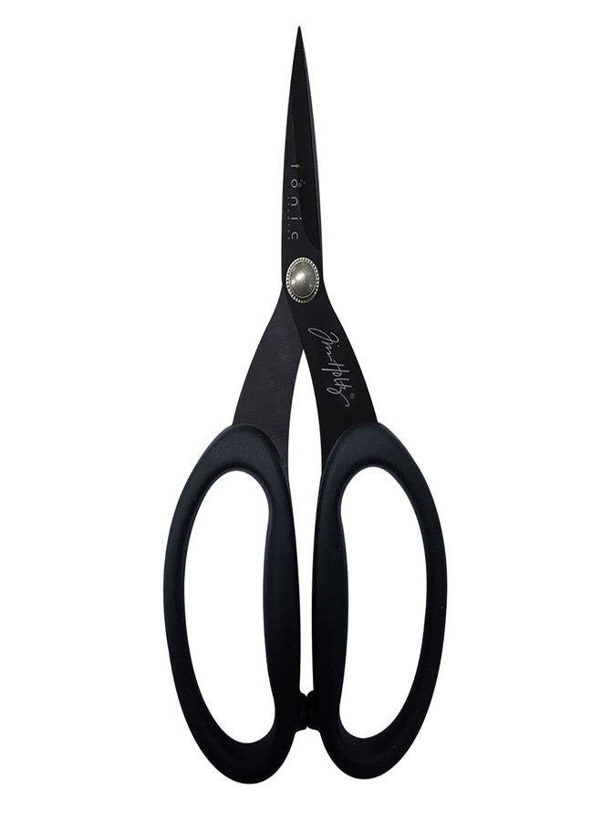 Tonic Studios Tim Holtz 817 Kushgrip Non Stick Micro Serrated Snips, 7", Black - Image 2