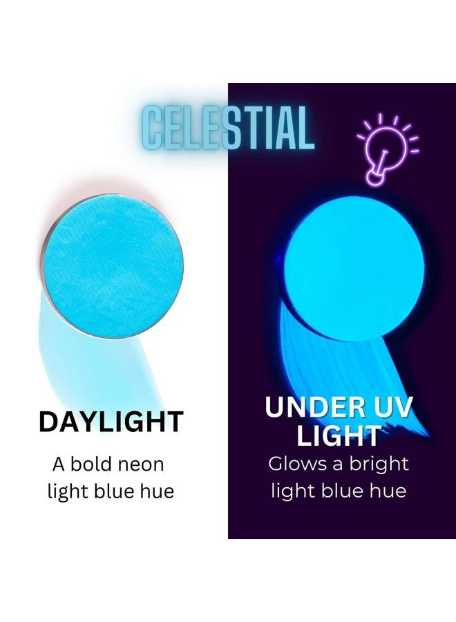 mehron Makeup Paradise Makeup AQ Refill (.25 oz) (Celestial – Neon Blue/Light Blue UV) - Image 2