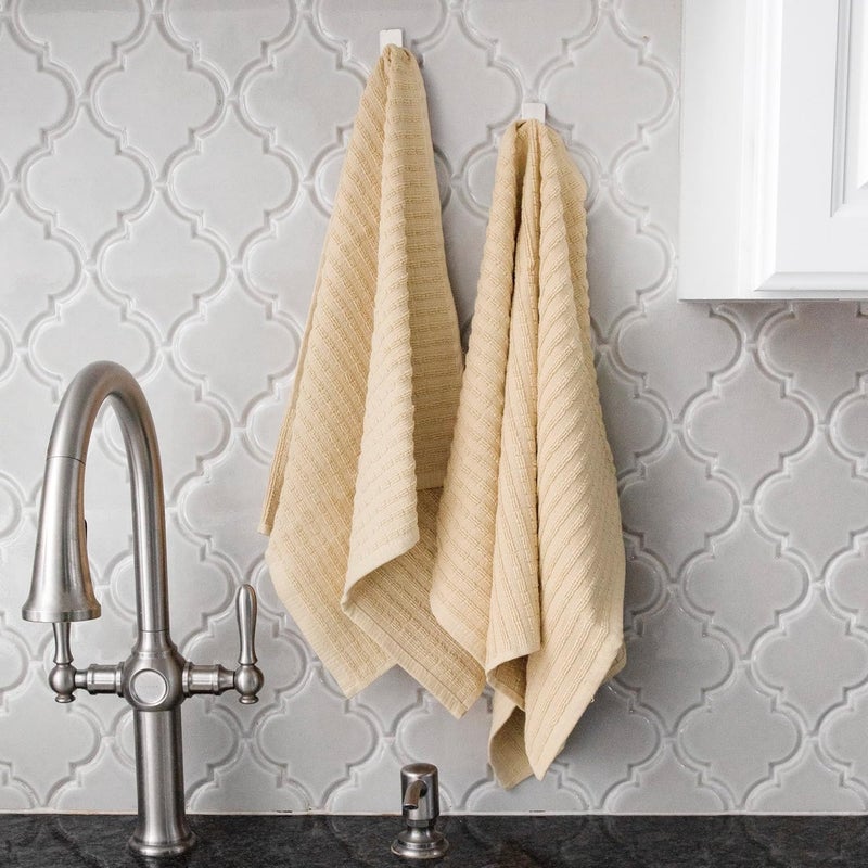 Ritz Royale Collection 100% Combed Terry Cotton, Highly Absorbent, Oversized, Kitchen Towel Set, 28" x 18", 2-Pack, Solid Latte Brown - Image 5