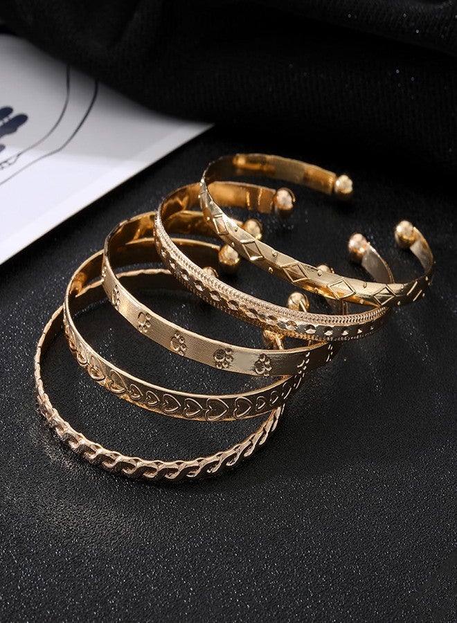 17 اي اف سوار ذهبي عيار 17 قيراطًا للنساء، مطلي بذهب عيار 14 قيراطًا، متعدد الطبقات، بتصميم بوهيمي عصري، بنمط هندي بانك، بتصميم كابل سميك وناعم، هدية مجوهرات أنيقة وبسيطة - Image 3