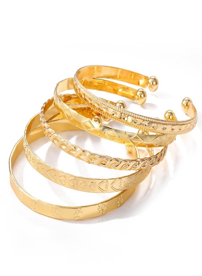 17 اي اف سوار ذهبي عيار 17 قيراطًا للنساء، مطلي بذهب عيار 14 قيراطًا، متعدد الطبقات، بتصميم بوهيمي عصري، بنمط هندي بانك، بتصميم كابل سميك وناعم، هدية مجوهرات أنيقة وبسيطة - Image 5