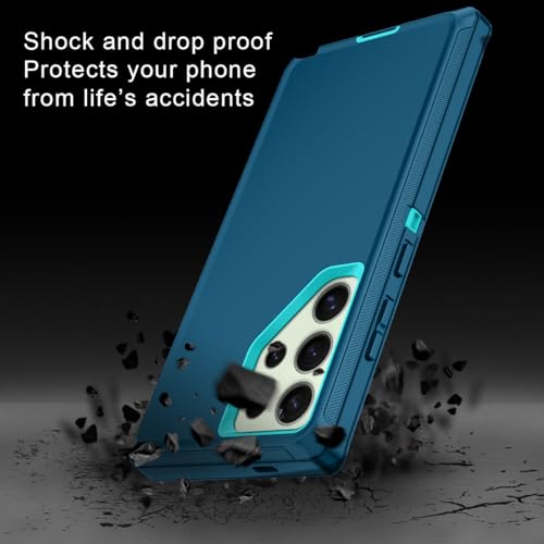 I-HONVA for Samsung Galaxy S24 Ultra Case Shockproof Dust/Drop Proof 3-Layer Full Body Protection [Without Screen Protector] Rugged Heavy Duty Case for Galaxy S24 Ultra 6.8",Turquoise - Image 4