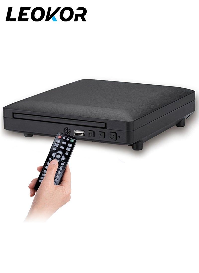 LEOKOR - External CD/DVD Drive,Mini DVD Player,All Region DVD CD/Disc Player,for TV with HDMI/AV Output,HDMI/AV Cables Included,HD 1080P Supported,Built-in PAL/NTSC System USB Input - Image 1