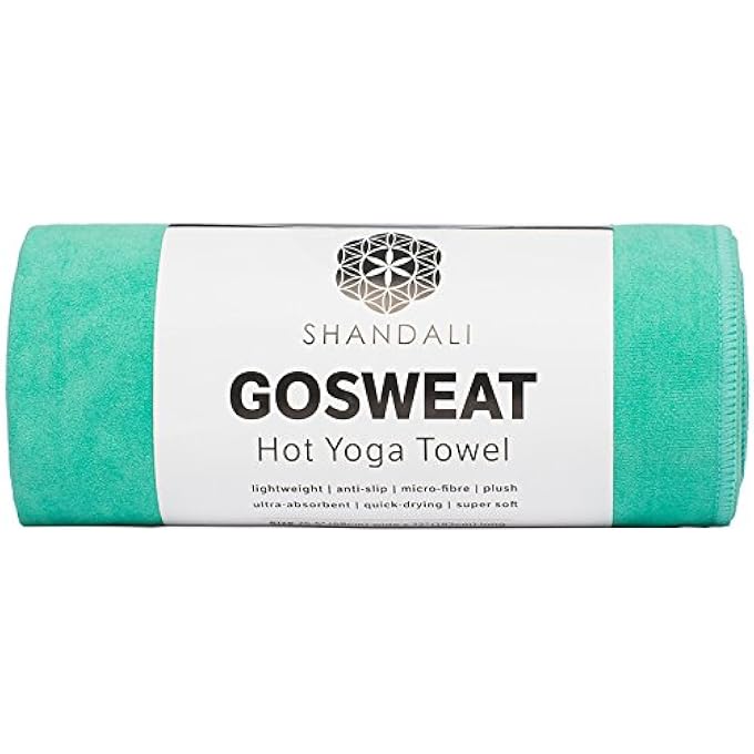 Shandali (Standard - 26.5 X 72, Teal) - Gosweat Non-Slip Hot Yoga Towel With Super-Absorbent Soft Suede Microfiber In Many Colours, For Bikram Pilates And Yoga Mats. - Image 1