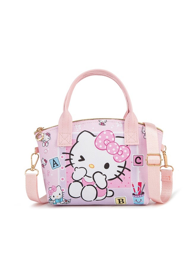 هالو كيتي الأطفال طلاب المدارس الابتدائية لطيف الكرتون حقيبة كتف نزهة حقيبة مستحضرات التجميل تخزين ثنائي الغرض المحمولة حقيبة ساعي - Image 1