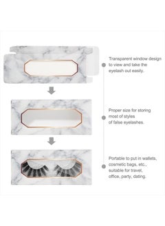 MAGEFY 30 Pieces Eyelashes Packaging Box, Empty Eyelash Boxes Lash Box Packaging Marble Paper Eyelash Storage Box Soft Paper Lash Case  - Image 4