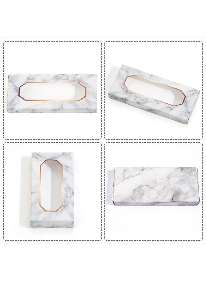 MAGEFY 30 Pieces Eyelashes Packaging Box, Empty Eyelash Boxes Lash Box Packaging Marble Paper Eyelash Storage Box Soft Paper Lash Case - Image 5