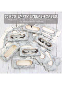 MAGEFY 30 Pieces Eyelashes Packaging Box, Empty Eyelash Boxes Lash Box Packaging Marble Paper Eyelash Storage Box Soft Paper Lash Case  - Image 2
