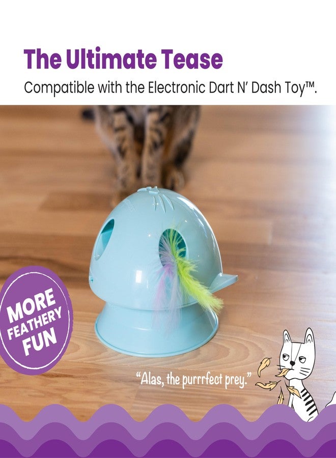 Catstages Dart N' Dash Replacement Feathers for Cat Track Toy - 10 Pack of Colorful Feathers for Interactive Play, Teasing & Mental Stimulation - Image 2