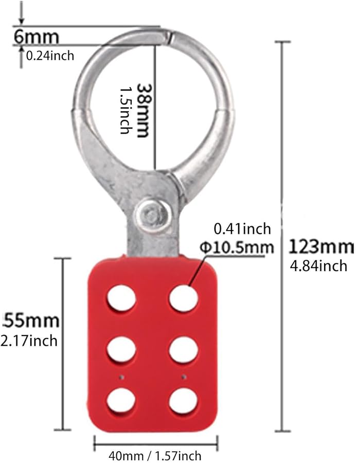 Industrial Tamperproof Lockout Hasp Aluminum Compact with 38mm Locking Hook - Image 5