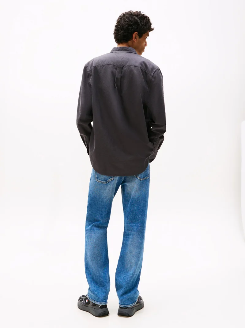 TOMMY JEANS black Regular Oxford Shirt for Men | Best Price UAE