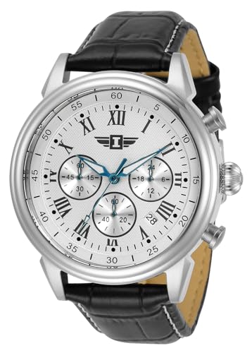 Invicta I By Invicta Men's 90242-002 Chronograph Silver Dial Black Leather Watch - Image 3