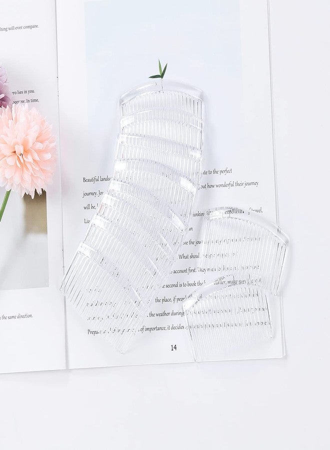 Cinaci 30 Pack Small Clear White Plastic Hair Side Combs Slide Bun Holder with 14 Teeth DIY Headpieces Thin Fine Hair Clips Grips French Twist Barrettes Accessories for Women Girls Wedding Brides Veil - Image 4