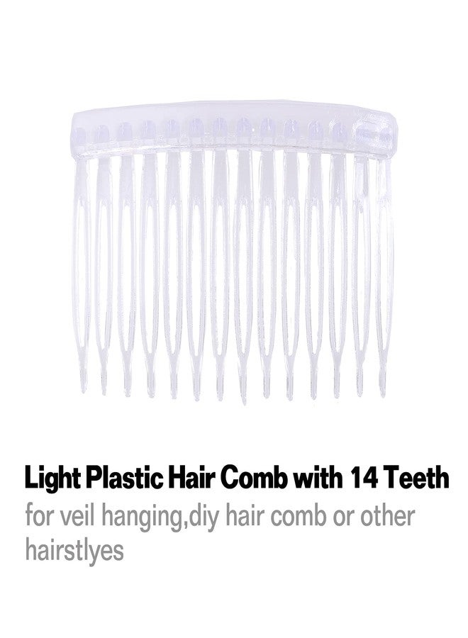 Cinaci 30 Pack Small Clear White Plastic Hair Side Combs Slide Bun Holder with 14 Teeth DIY Headpieces Thin Fine Hair Clips Grips French Twist Barrettes Accessories for Women Girls Wedding Brides Veil - Image 5