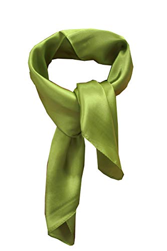NANIA Silk square scarf pure color head scarf blend neckerchief (sage) - Image 5