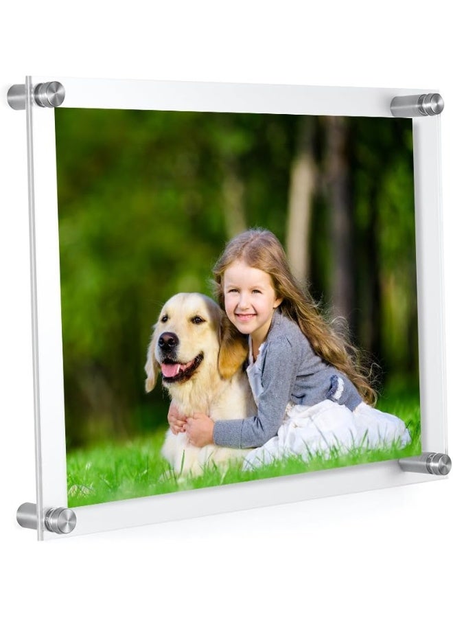 Meetu Acrylic Picture Frames 85x11 Inner 8x10 Photo Frames 2 Pack Wall Frames To Display Family Pictures Baby Pictures Documents Arts Dog Pictures Make Clear Float 3D Look - Image 2