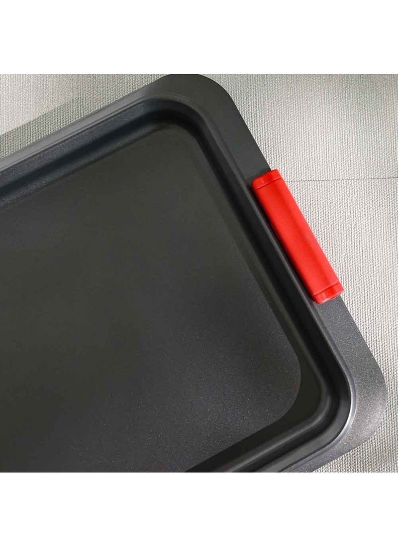 DANUBE HOME Bake Me Happy Cookie Sheet With Silicone Handle Carbon Steel 0.8Mm 45X30X2.5Cm  - Image 2