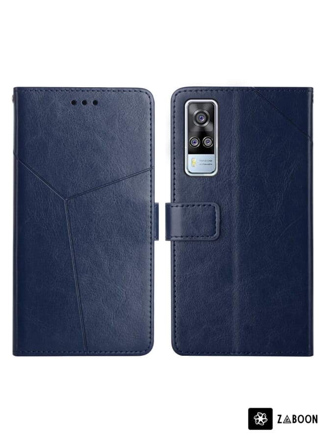 Zaboon Protective Case Cover For vivo Y51 2020 Y Stitching Horizontal Flip Leather - Image 1