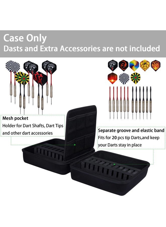 Co2Crea Hard EVA Shell Storage Dart Case for 20 Steel Tip or Soft Tip Darts, Carrying Case with Numerous mesh Pockets Holder for Dart Tips,Shafts,Flights and More Dart Accessories,Case Only - Image 5