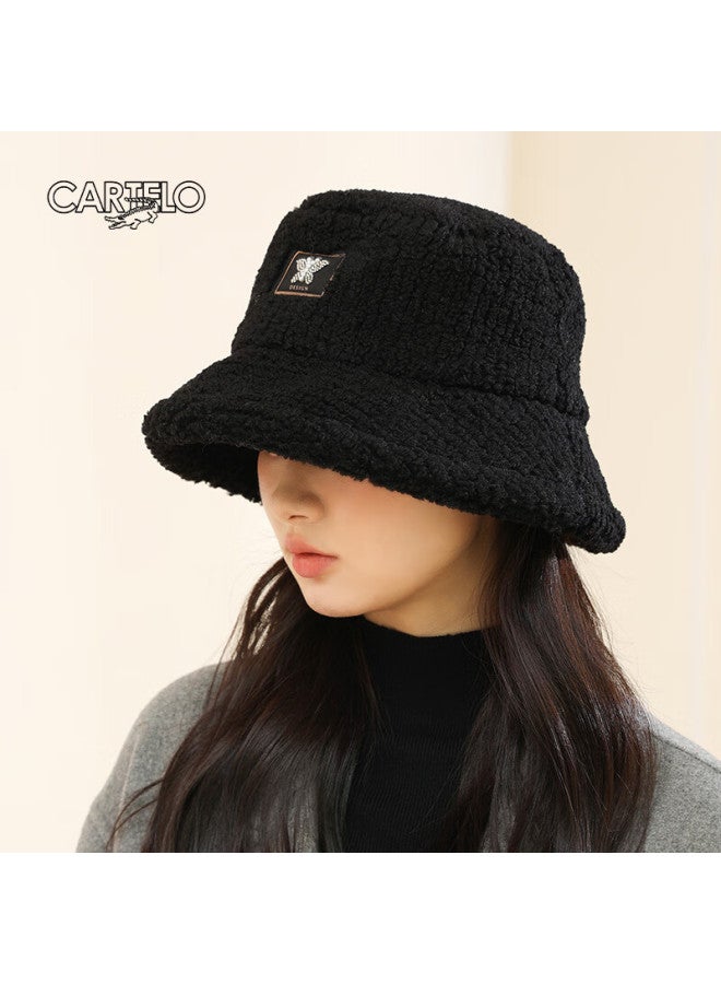 Cartelo Women's Autumn And Winter Hat, Cold-proof And Warm Fisherman Hat, Ladies' Fleece-lined Thick Knitted Hat, Woolen Hat, Bucket Hat, Water Bucket Hat - Image 4