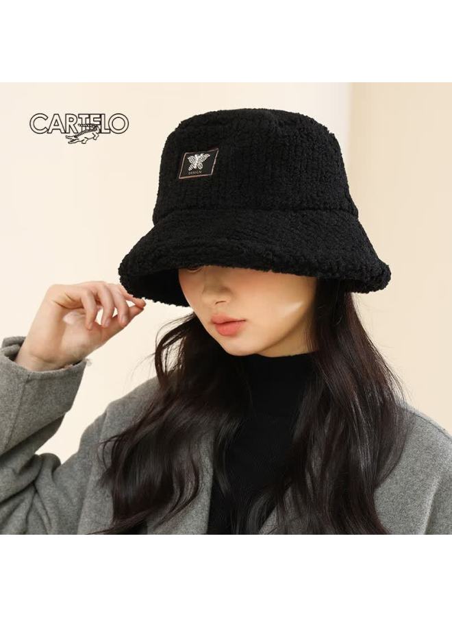 Cartelo Women's Autumn And Winter Hat, Cold-proof And Warm Fisherman Hat, Ladies' Fleece-lined Thick Knitted Hat, Woolen Hat, Bucket Hat, Water Bucket Hat - Image 2