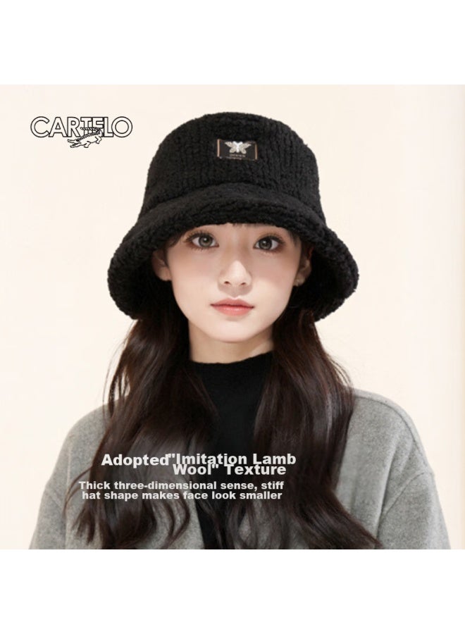 Cartelo Women's Autumn And Winter Hat, Cold-proof And Warm Fisherman Hat, Ladies' Fleece-lined Thick Knitted Hat, Woolen Hat, Bucket Hat, Water Bucket Hat - Image 1