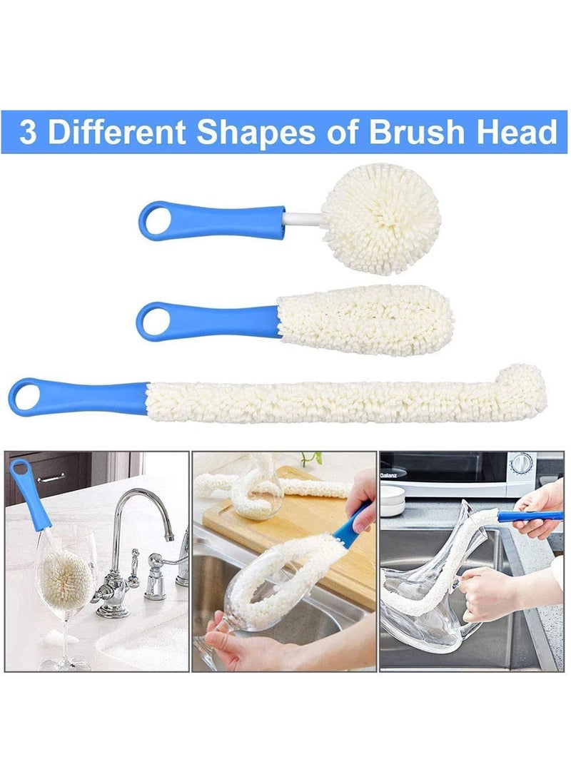 Excefore Bottle Cleaning Brush, Wine Decanter Cleaning Brush Glass Cleaning Brushes Set Flexible Bottle Scourer Bendable Bottle Brush Cleaner  - Image 3