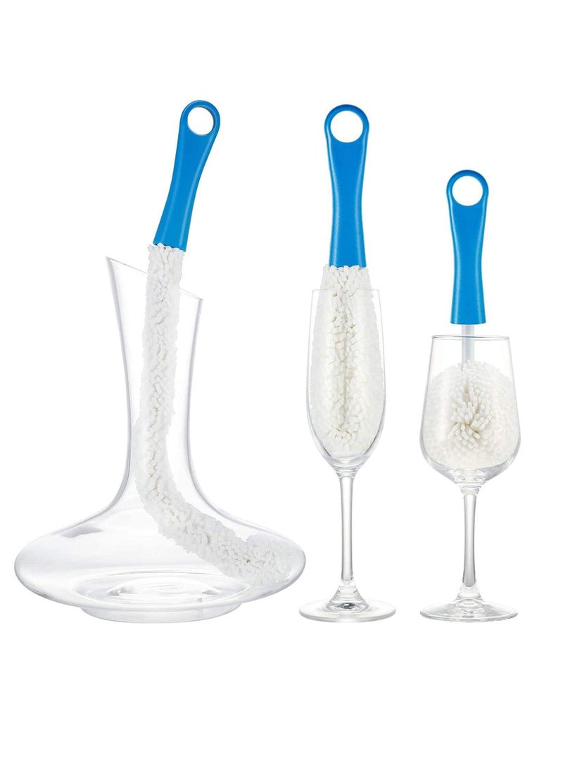 Excefore Bottle Cleaning Brush, Wine Decanter Cleaning Brush Glass Cleaning Brushes Set Flexible Bottle Scourer Bendable Bottle Brush Cleaner  - Image 1