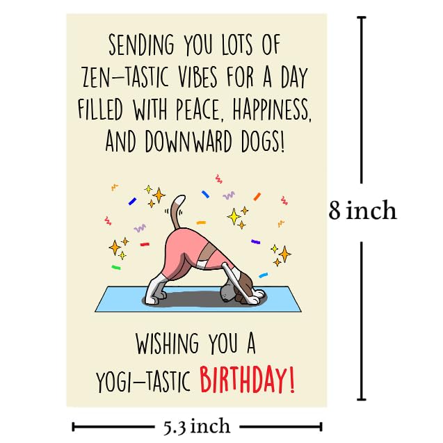 Cheerin Happy Birthday Card for Her - Funny Yoga Birthday Card - Humourous Greeting Card - Hilarious Gag Gift for Yoga Lover Women Girlfriend Wife - Image 2