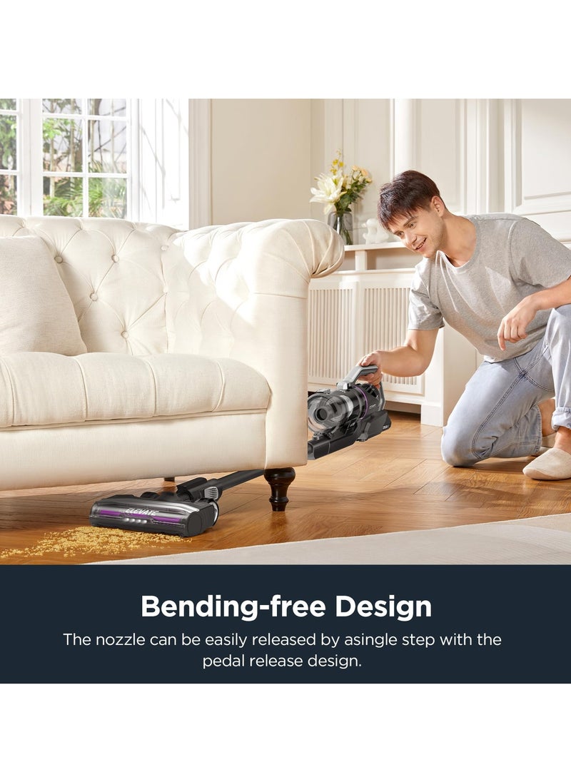 EUREKA 5-IN-1 Cordless Vacuum Cleaner, 550W, 60 Minutes Running Time, Powerful Wireless Vacuum, 19Kpa, with LED Headlights, for Home, Carpet, Hard Floor, Car, Pet Hair, H12 Black  - Image 5