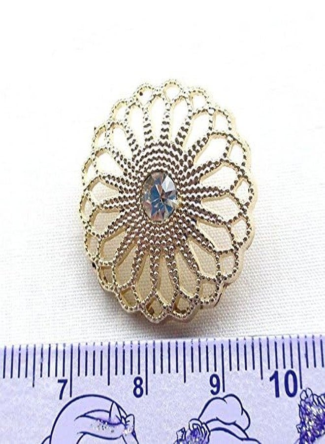 Chenkou Craft New 20pcs Gold Alloy Rhinestone Crytal Hollow Clothes Buttons 25mm Sewing Craft Lots - Image 5