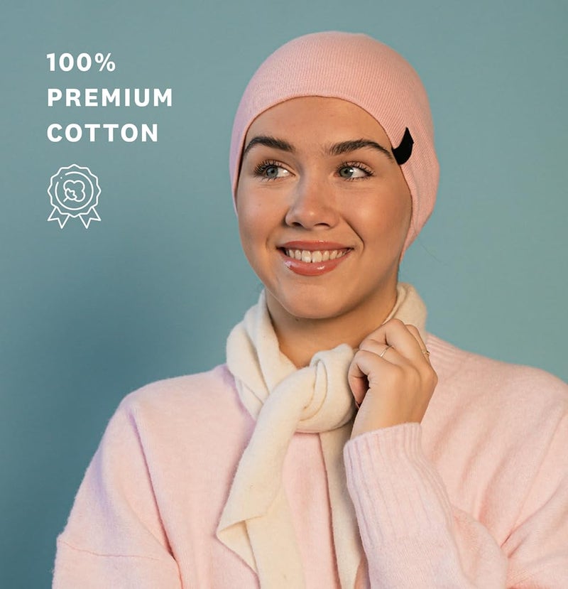 Revony Chemo Beanie Cap - Soft and Skin Friendly - 100% Cotton White - Image 2