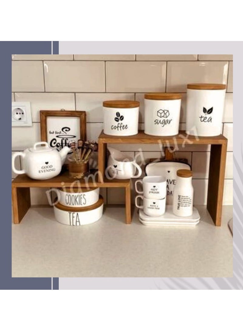 Generic wooden organizer for the kitchen, coffee corner 