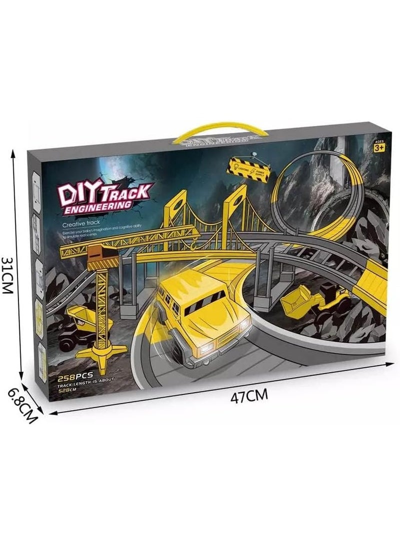 258 PCS Construction Race Tracks for Kids Toys,Track Series,Construction Car and Flexible Track Playset Create A Engineering Road Toys - Image 2